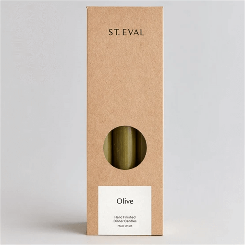 St Eval 7/8" Olive Green Dinner Candles Gift Pack